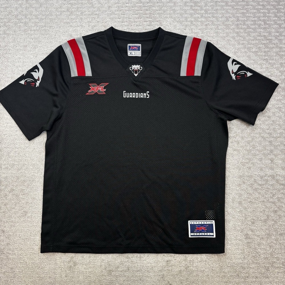 XFL  Jersey - New York Gaurdian's Size XL BLACK RED